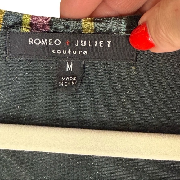 Romeo & Juliet Couture Velvet Mesh Maxi Dress Multicolor Metallic Size Medium - Picture 8 of 15